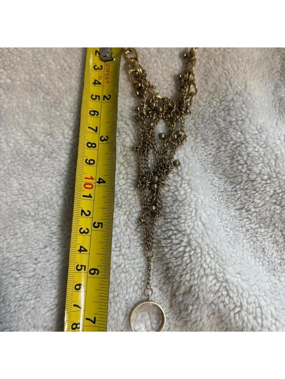 NWT Y2K Claire's Gold Chain Hand Ring Indie Boho Bracelet